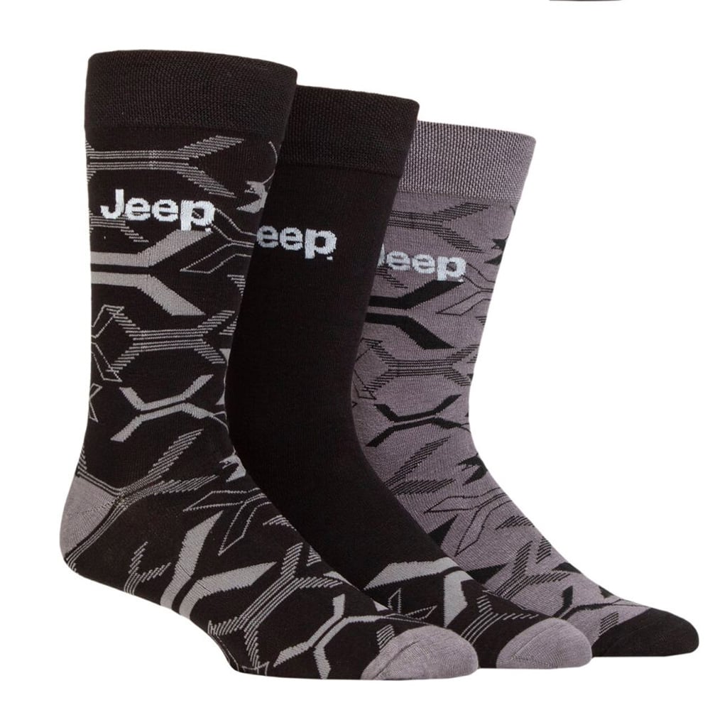 Jeep Mens 5 Pack Everyday Leisure Bamboo Socks (Black / Charcoal)