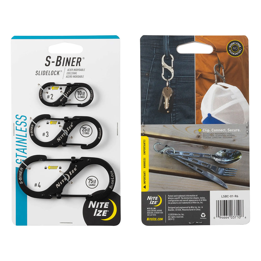 Nite Ize Stainless Steel S-Biner SlideLock (3 Pack)