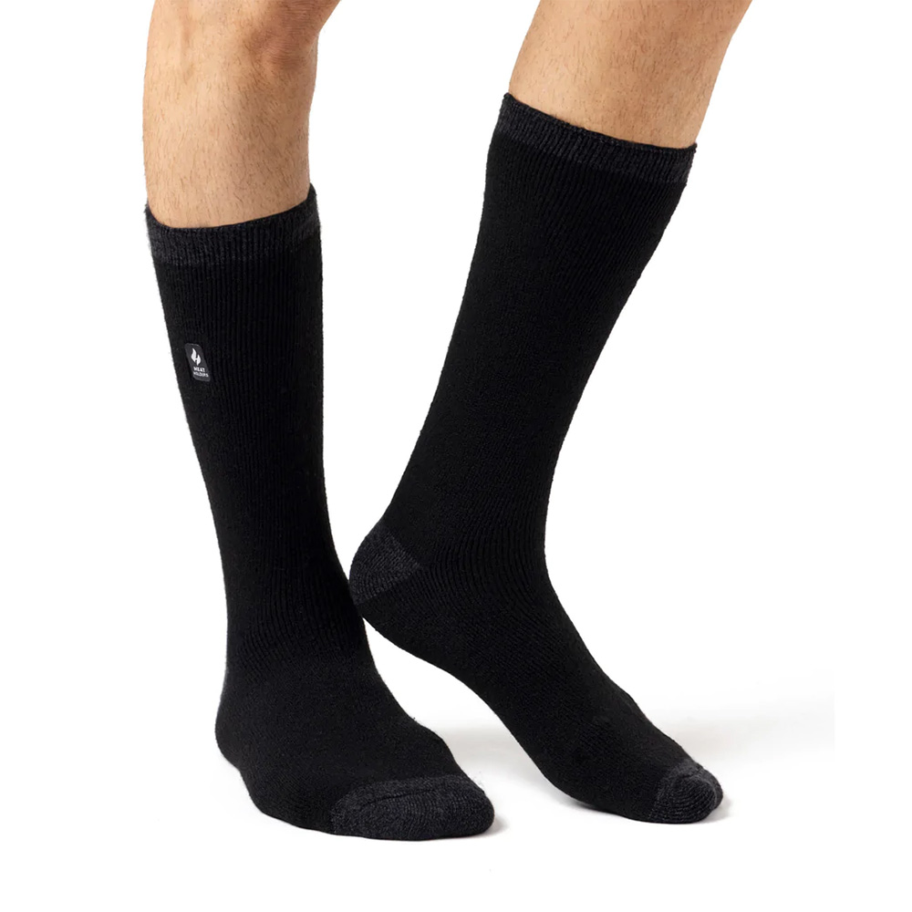 Heat Holders Mens Lite Heel & Toe Socks (Black / Charcoal)