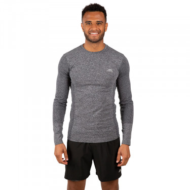 Trespass Mens Timo Long Sleeved Active Top (Black Marl) - Model Front
