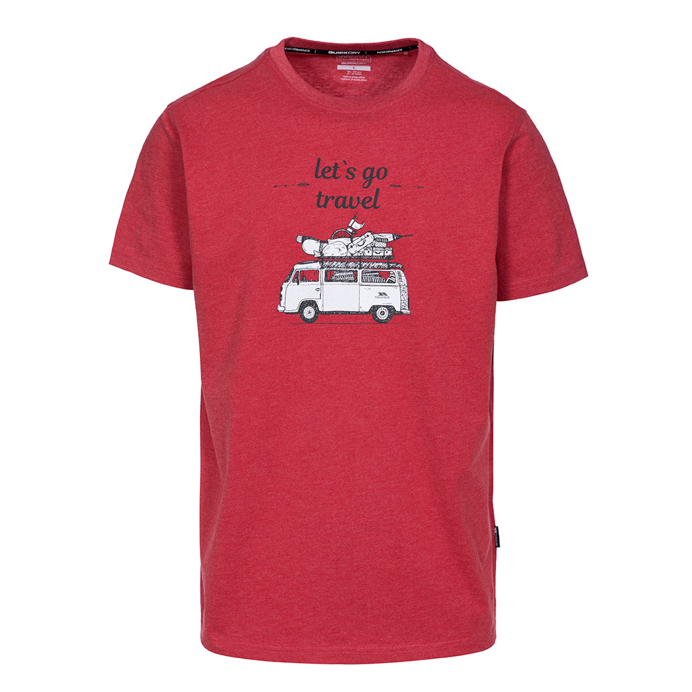 Trespass Mens Motorway Printed Casual T-Shirt (Red Marl)