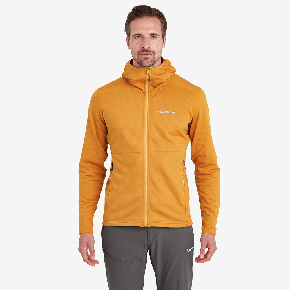 Montane Mens Protium Hooded Full Zip Fleece Jacket (Flame Orange)