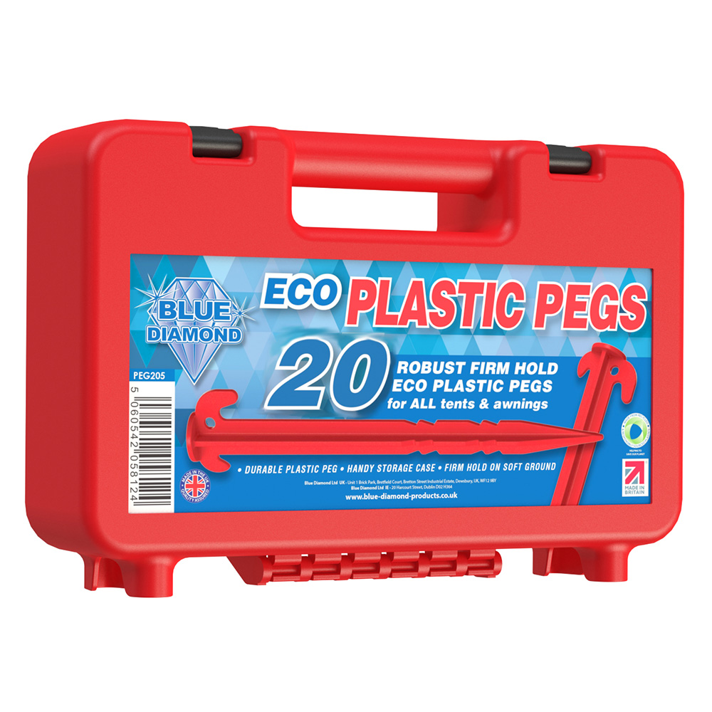 Outdoor Revolution Eco Plastic Pegs Box - 19cm (Pack 20)
