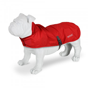 Regatta Packaway Waterproof Dog Coat (Red) - Model Front