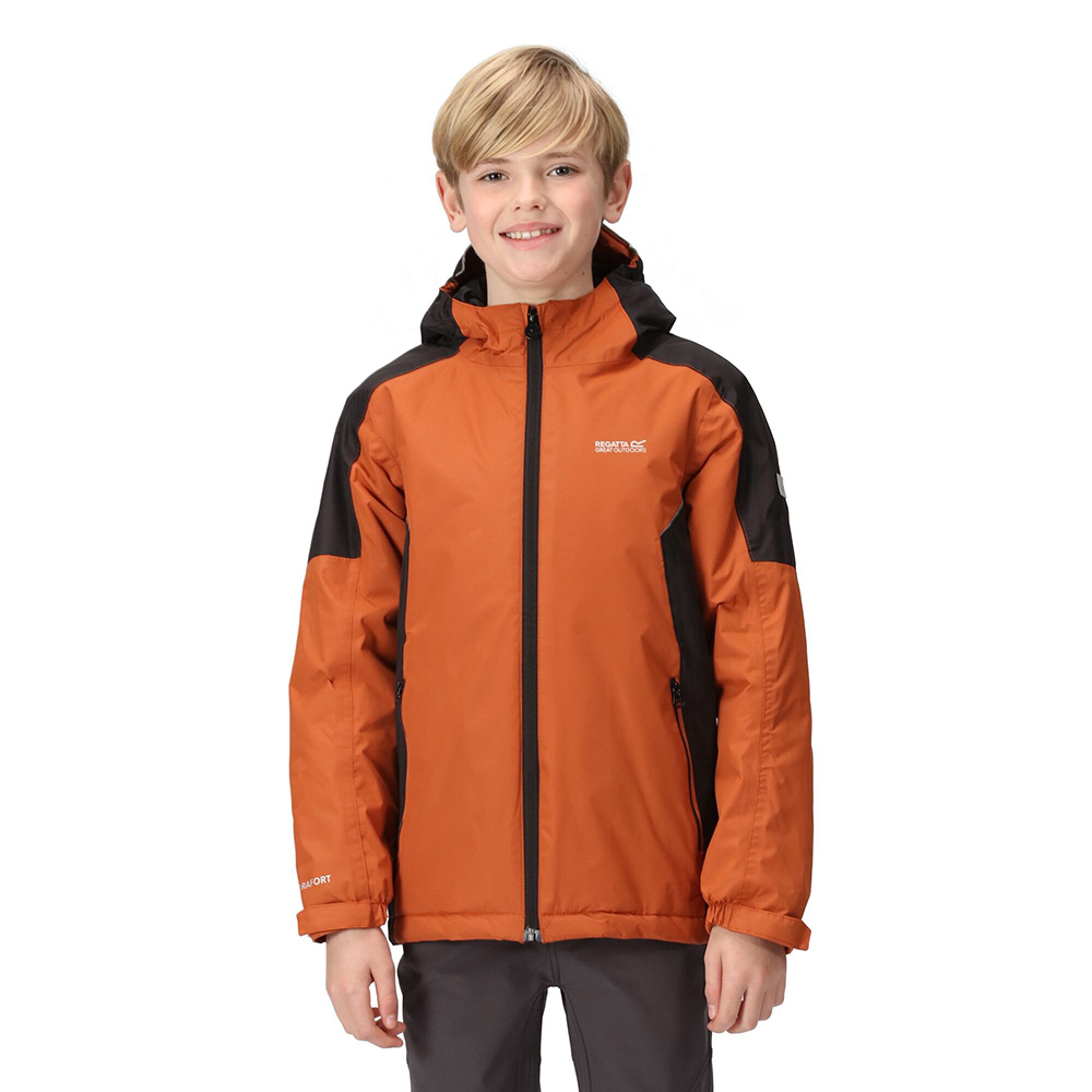 Regatta Kids Hurdle IV Waterproof Insulated Jacket (Burnt Copper / Black)
