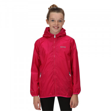 Regatta Kids Lever II Waterproof Jacket - Pink Fusion - Model Front