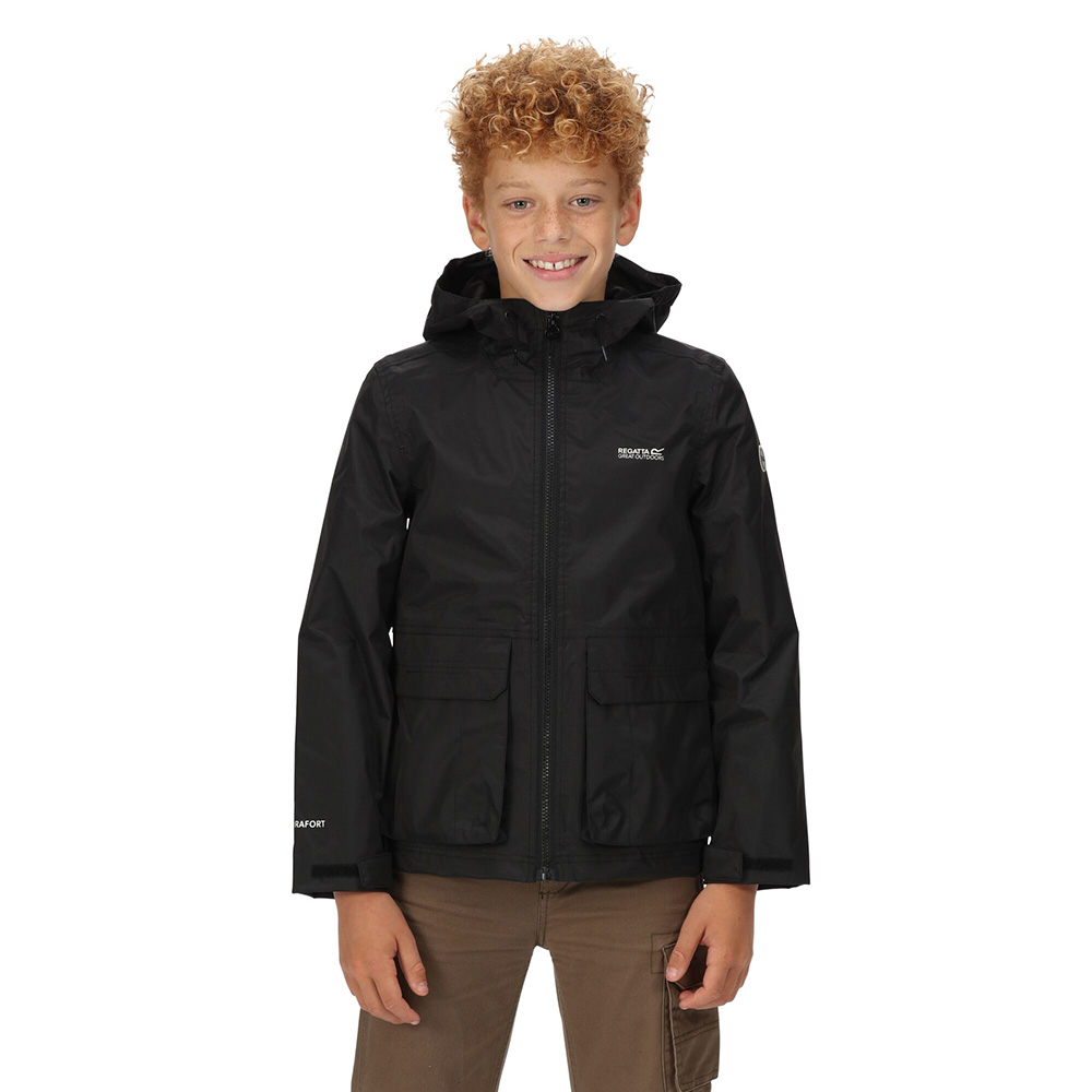 Regatta Kids Hywell Waterproof Jacket (Black)