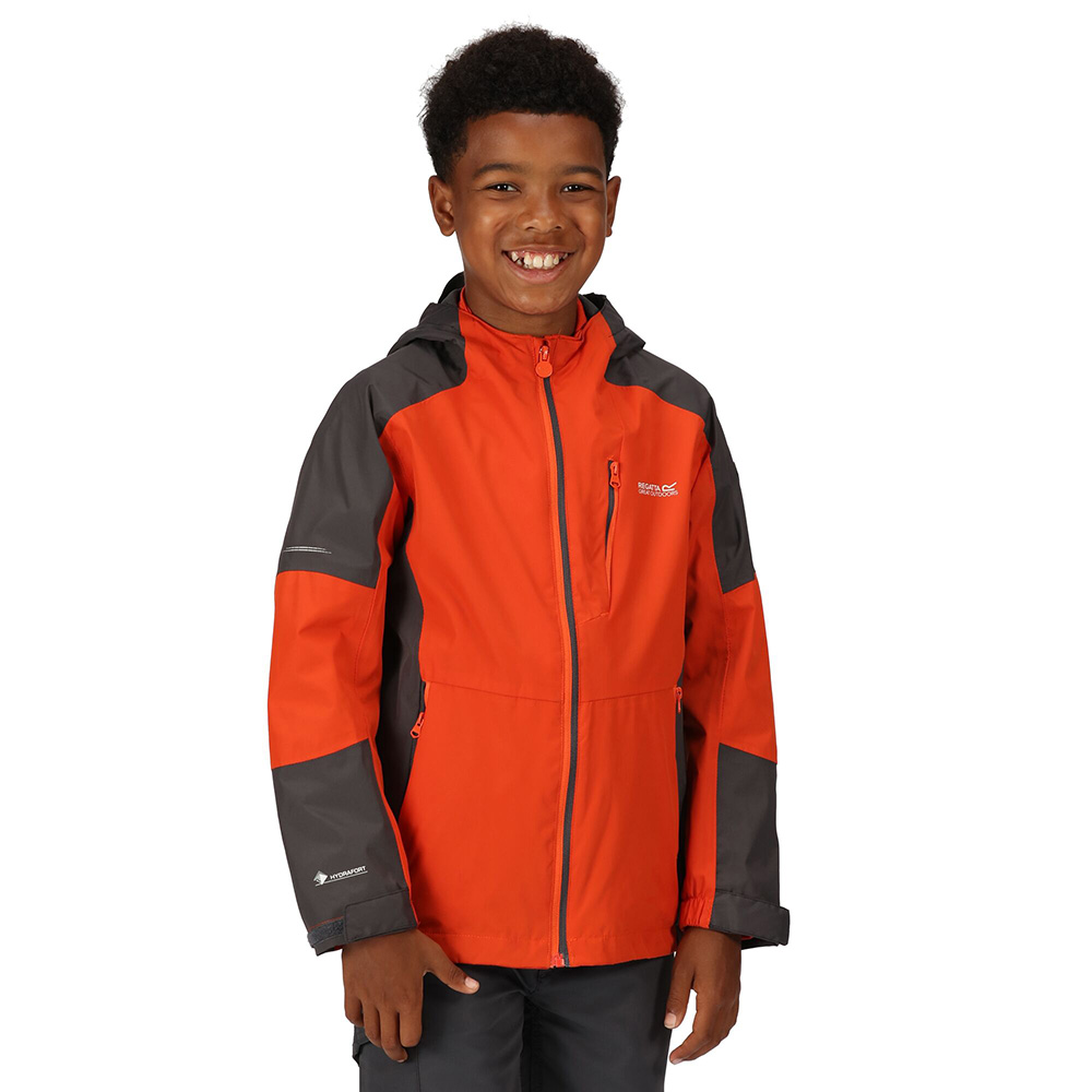Regatta Kids Calderdale II Waterproof Jacket (Rusty Orange / Slate Grey)