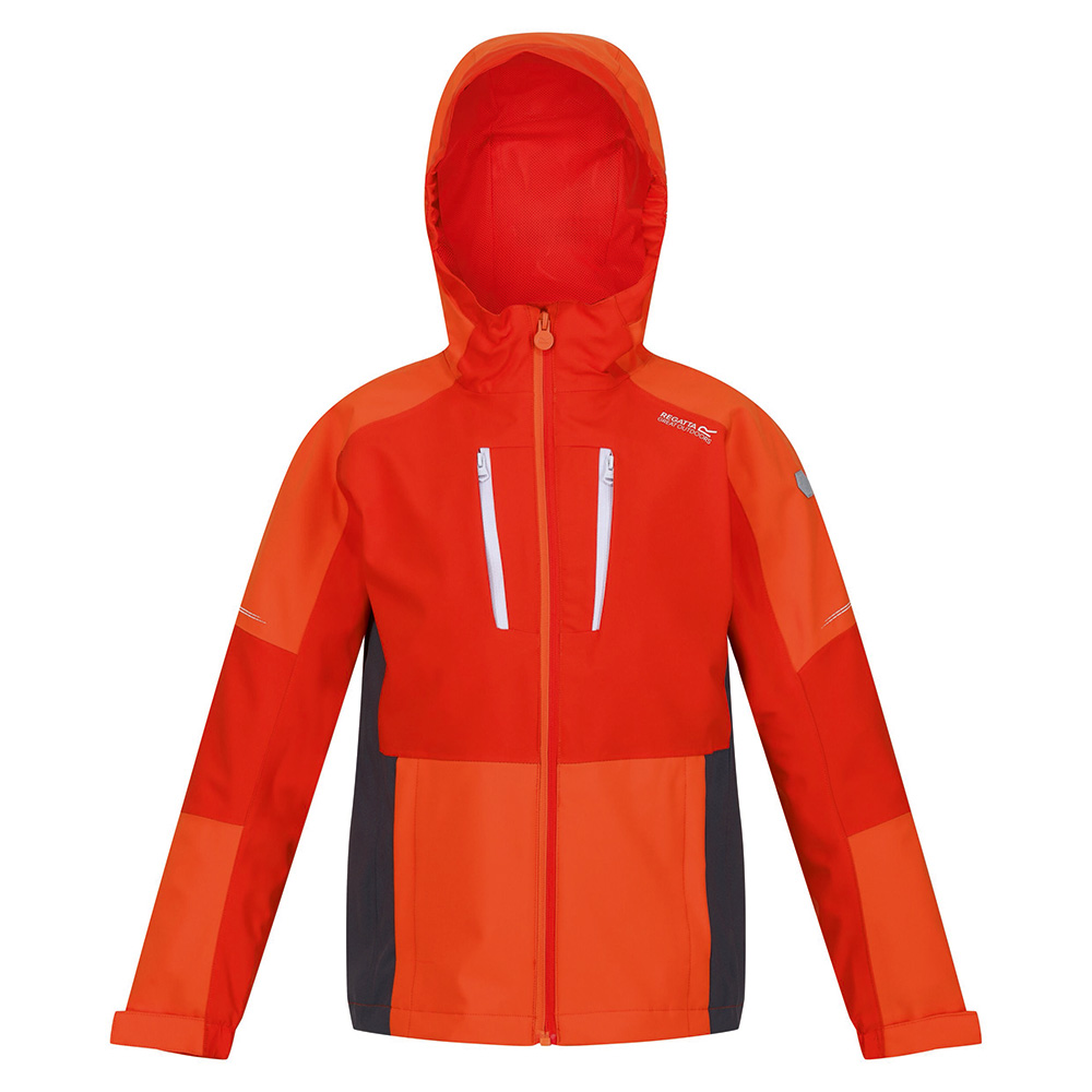 Regatta Kids Highton IV Waterproof Jacket (Rusty Orange / Blaze Orange)