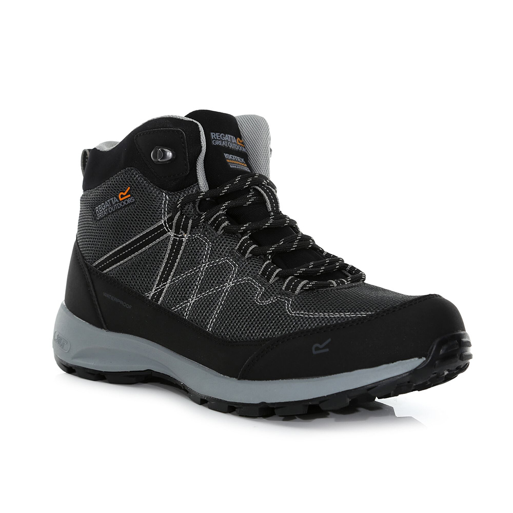 Regatta Mens Samaris Lite Mid Waterproof Walking Boots (Black / Dark Steel)
