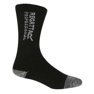 Regatta Mens Hardwear Workwear Socks (3 Pack) (Black)