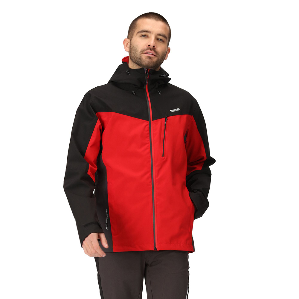 Regatta Mens Birchdale Waterproof Jacket (Danger Red / Black)