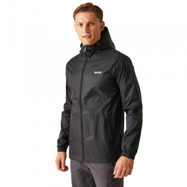 Regatta Mens Pack-It III Waterproof Jacket (Black) - Model front