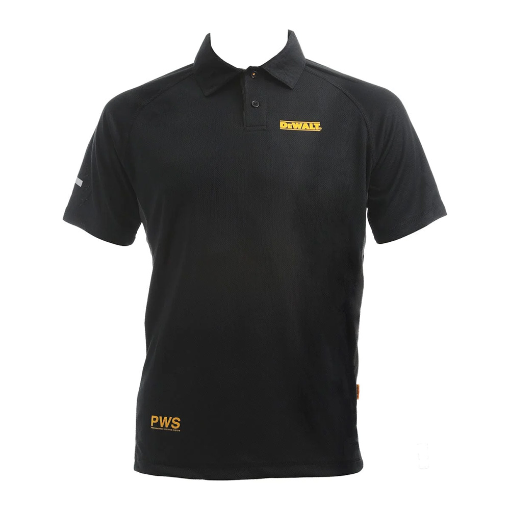 DeWalt Mens Rutland Performance Polo Shirt (Black / Grey)