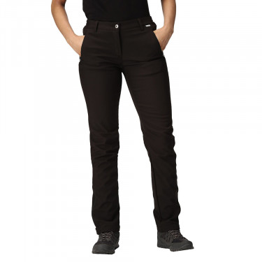 Regatta Womens Geo II Softshell Walking Trousers (Black) - Model Front