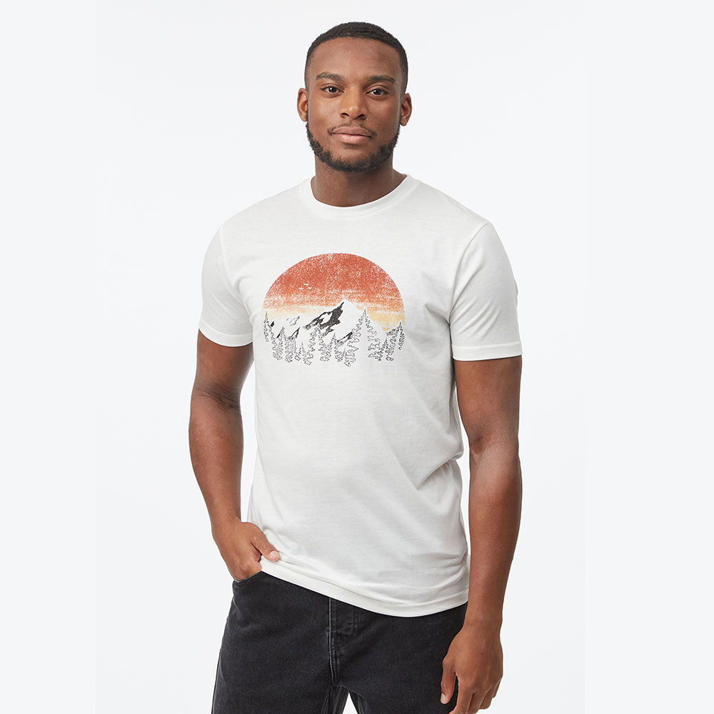 Tentree Mens Vintage Sunset T-Shirt (Cloud White Heather)