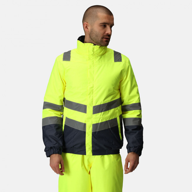 Regatta Professional Mens Hi Vis Waterproof Bomber Jacket (Yellow ...