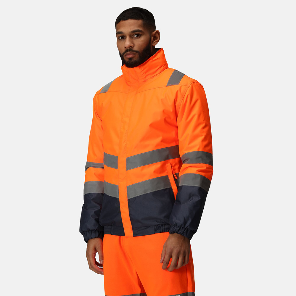 Regatta Professional Mens Hi Vis Waterproof Bomber Jacket (Orange)
