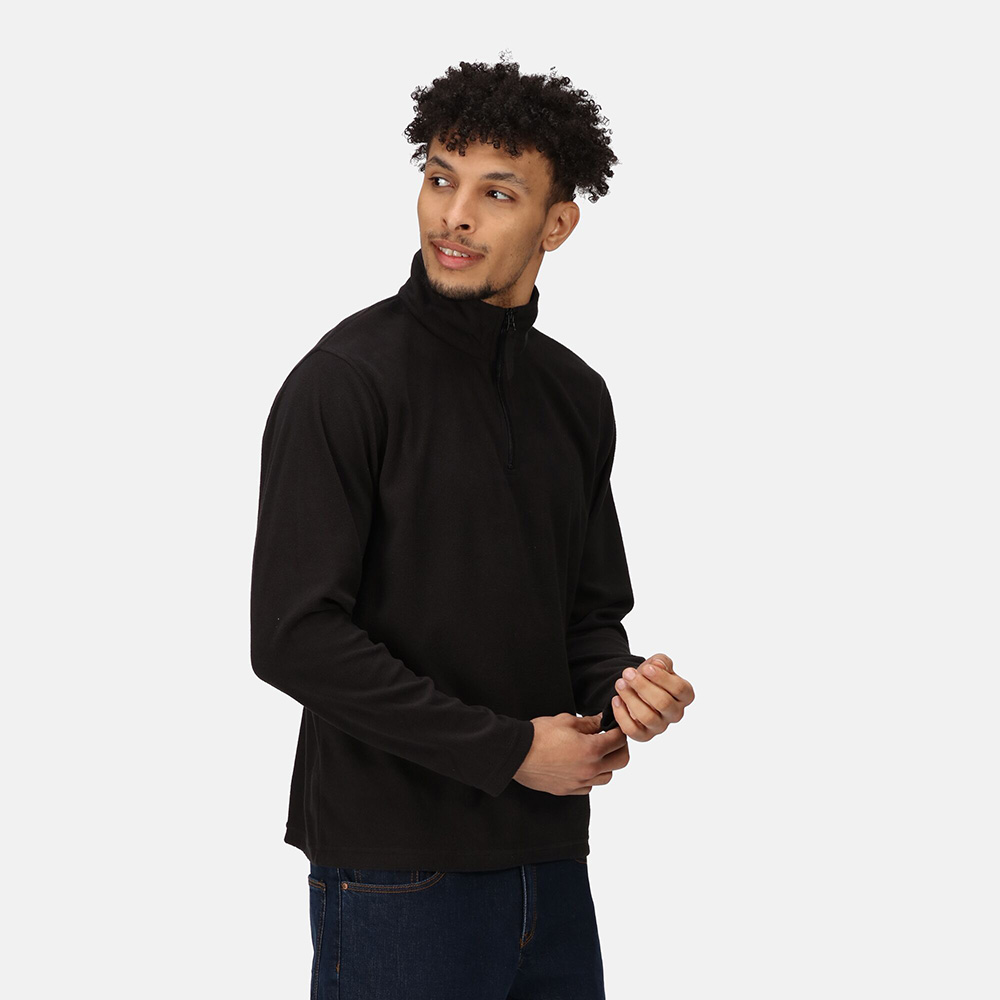 Regatta Professional Mens Micro Half Zip Neck Fleece (Black)
