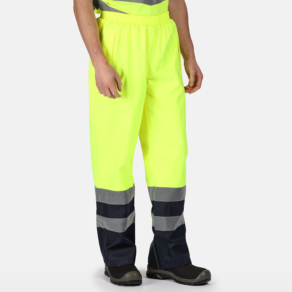 Regatta Professional Mens Hi-Vis Pro Waterproof Reflective Work Overtrousers (Hi Vis Yellow)