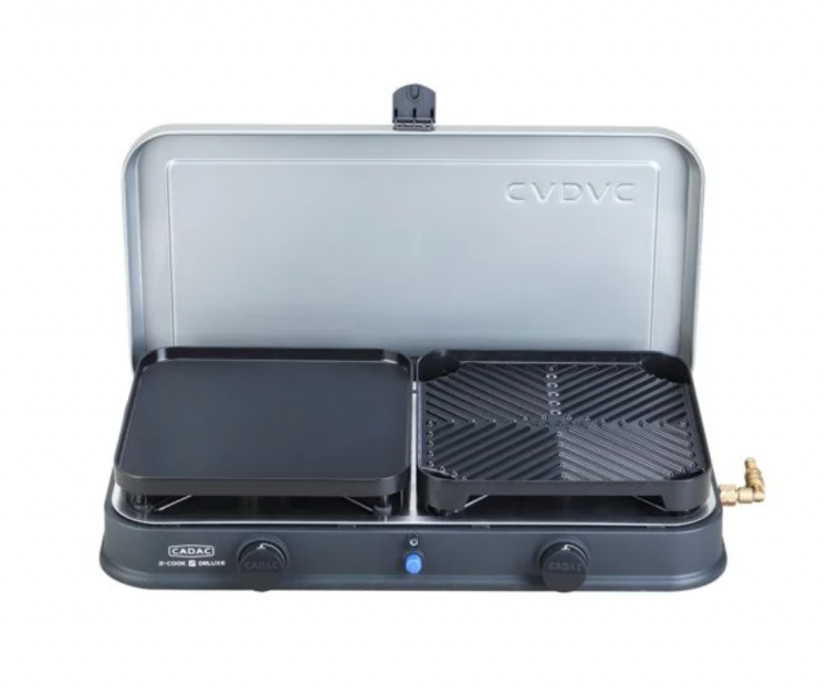 Cadac 2 Cook 2 Pro Deluxe QR Gas BBQ
With the Cadac 2 Cook 2 Pro Deluxe QR Gas BBQ, outdoor enthusiasts will face no difficulty cooking up a storm, thanks to the two independent burners (each with a pot stand) and piezo ignition. 
This portable BBQ option also has an additional ceramic flat plate and one ribbed plate to ensure that it covers all barbecuing needs and preferences.
A durable carry bag is included with your purchase, making it easy to store away and take anywhere. 
Key details include:
Power: 2 x 2 kW.
Weight: 5kg (approximately).
Dimensions: 10cm x 57cm x 32cm.
Learn more about the Cadac 2 Cook 2 Pro Deluxe QR Gas BBQ 

