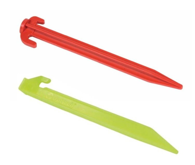 Plastic Tent Peg
This tent peg is ideal for use on softer ground, such as grass or where there aren’t many rocks on top of or within the ground. Plastic tent pegs give great security when used on the correct ground and are particularly good for guyline pegging. 
