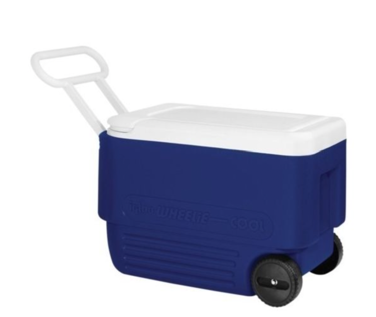 Igloo Wheelie Cool 38 Quart Wheeled 36L Cooler
The Igloo Wheelie Cool 38 Quart Wheeled 36L Cooler features a stain and odour resistant liner, as well as Ultratherm insulation. This makes sure that the food and drink items stored within the cooler stay fresh and at a chilled temperature for much longer. 
This cooler option is comfortably portable, thanks to the use of robust wheels which make for easy transit via the reinforced tow handle. This model also features moulded-in side handles, perfect for lifting in and out of vehicles easy.
This type of cooler is greatly suited to a wide range of outdoor trips and activities, including beach days, camping adventures, festivals or barbecues.
