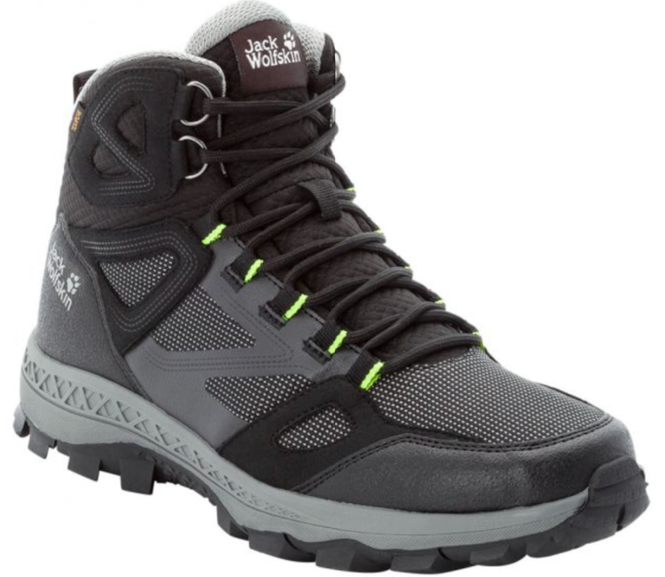 Jack Wolfskin Mens Downhill Texapore Waterproof Walking Boots
Next, we have the Jack Wolfskin Mens Downhill Texapore Waterproof Walking Boots –  the ultimate all-rounder. So, whether it’s a hike, a relaxed walk or even a thrilling adventure up tough terrain, you’ll be able to count on these walking boots to see you through.
Brand new to Winfields Outdoors, these walking boots by Jack Wolfskin feature a textile and synthetic upper that provides ruggedness, durability and stability for longer walks – whilst the Texapore membrane ensures full waterproof and exceptional breathable properties.

