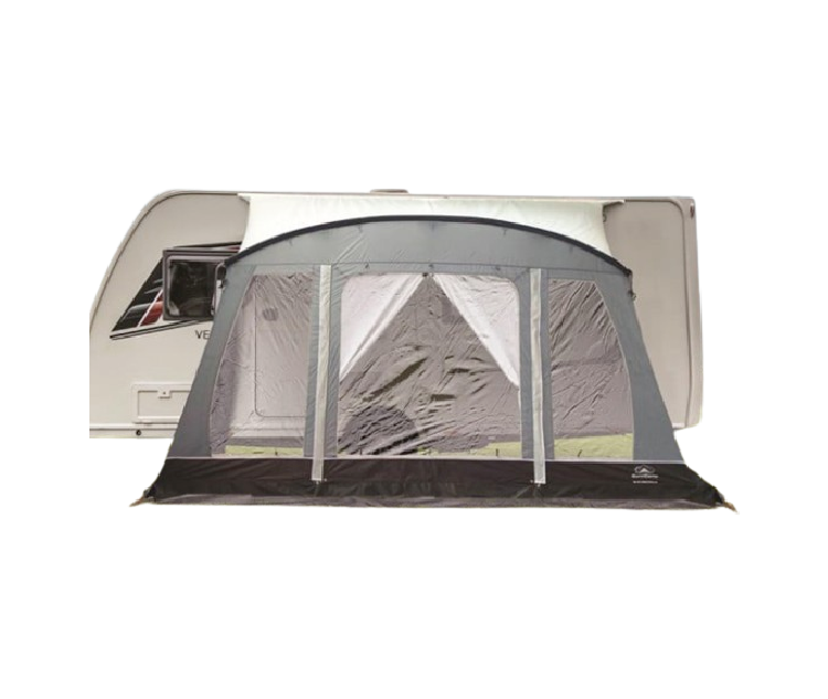 Key features:

Steel and fibreglass frame provides a sturdy, durable support system to withstand the elements.
Ace-Tech 75D polyester fabric is weather-resistant and water-resistant to provide plenty of protection from the elements.
Storm buckles and a draught skirt provide added protection from inclement weather.
Large, clear windows allow you to enjoy stunning vistas of the world around you from the comfort of your pitch.
Curtains come as standard on all windows, allowing you maximum privacy whenever you want it.


