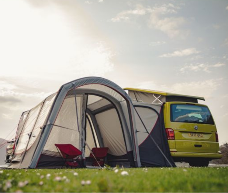 Vango Magra VW Air Drive Away Awning
Now in its second year, and sized perfectly for your VW campervan, this inflatable drive away awning provides versatile additional living and storage space alongside your vehicle.
The stand-out feature of this inflatable awning is the front and rear entrance design. It ensures you are facing the view, whether your vehicle has a left or right main door, allowing for the perfect setup every time.
A great space-to-weight ratio will ensure you still have plenty of room in your campervan for every adventure!
