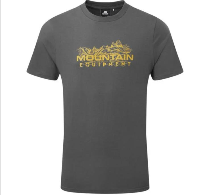 Mountain Equipment Mens Skyline T-Shirt
Last, but certainly not least, we have the Mountain Equipment Mens Skyline T-Shirt – a perfect staple for the warmer months ahead. 
This superb t-shirt is sure to keep you comfortable throughout any outdoor adventure, thanks to being made from 100% premium organic cotton, ensuring the overall quality is unbeatable. This tee also features a classic crew neck and short sleeves, further enhancing comfortability. 
Comfort aside, this Mountain Equipment t-shirt appears ultra-stylish, with mountain graphics and the brand’s logo displayed on the front. This garment is also available in a variety of colour options, including Denim Blue, Pumpkin and Anvil Grey. 

