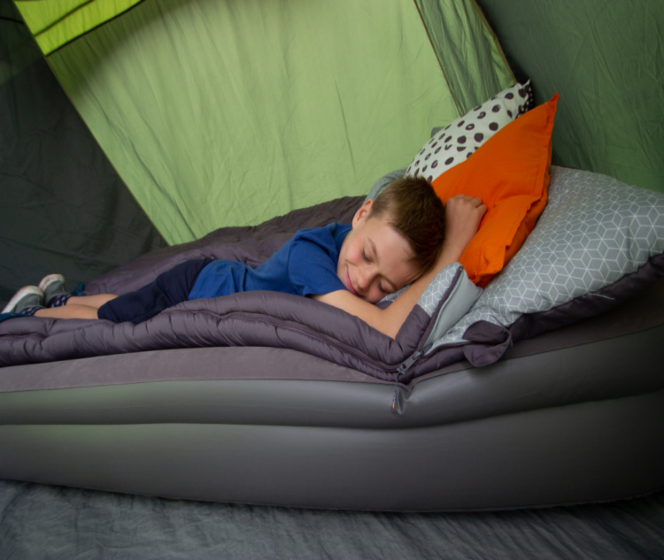 What is the best blow up mattress for children?
If you’re taking any little ones or bigger kids along on your camping trip, you’re going to want to make sure they’re comfortable and cosy too. 
You might prefer to keep very small children in your air bed with you but for toddlers and older children, you have a few options. Something like the Kampa Airlock Junior Airbed is designed with mini campers in mind, complete with bumper sides and a non-slip flocked top surface for maximum safety. However, single inflatable mattresses like the Outwell Flock Classic Single Airbed will also do the trick. 
