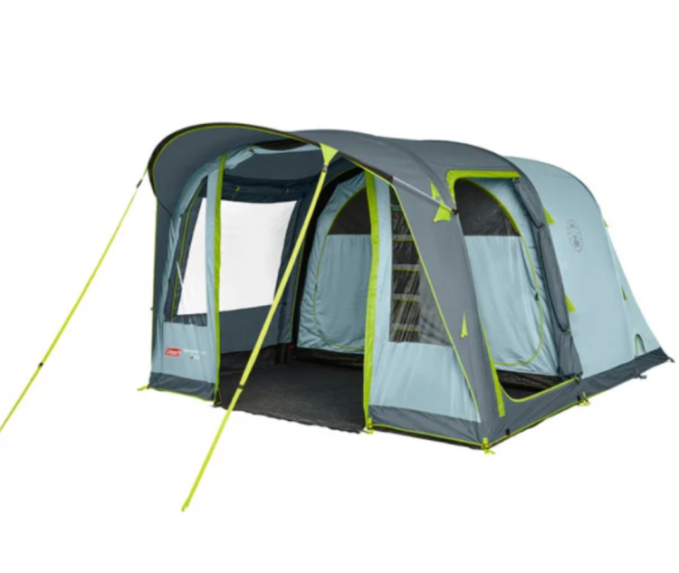 Coleman Meadowood 4 BlackOut Air Tent
Love an impromptu or spontaneous adventure, and need a family tent to match this energy? The Coleman Meadowood 4 BlackOut air tent could be exactly what you’re looking for. With quick inflation, this four person tent is ideal for couples or smaller families on a weekend getaway.
Key features:

FastPitch™ air technology makes inflating your tent quick and effortless.
The XXL BlackOut bedrooms help block out external light, meaning you can get a great night’s sleep – and choose your wake-up time.
Optional zipped curtains allow you more privacy and flexibility on a busy campsite.
Barrier-free front access and pocket wall storage removes a lot of hassle, and makes this an excellent family tent if you have young children.

