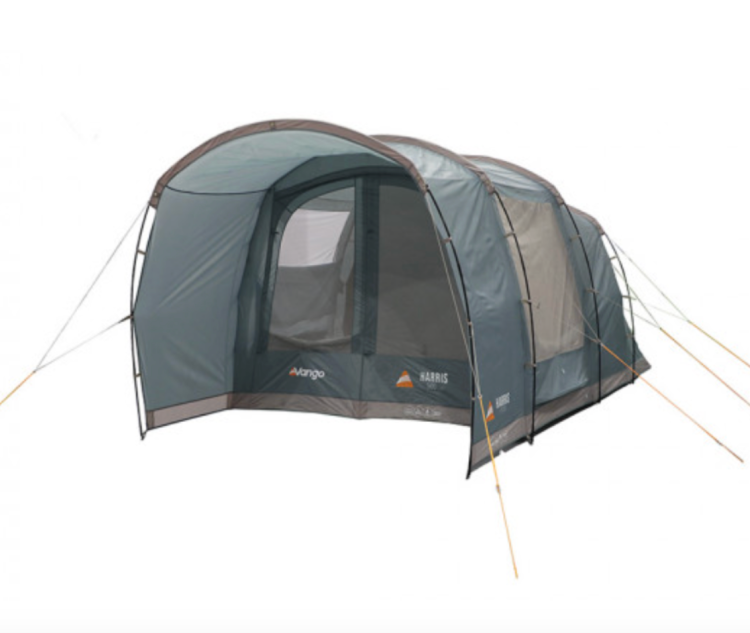 Vango Harris 500 5 Man Tent
Say goodbye to the days where you were confused about which pole goes where with the Vango Harris 500 family tent. Colour-coded tent poles make assembly much easier, whilst the adjustable pegging system means you can even pitch on uneven surfaces – perfect for a Scottish wild camp! Plus, you can make the most of the scenery when you’re relaxing in the living area, with the diamond clear windows maximising the natural light.
Key features:

The Pre-angled Pole Structure allows you to achieve a larger internal space than a normal curve – and proves effective against winds.
Vango’s Sentinel fabric is waterproof and easy to clean, whilst retaining durability and protection from UV light degradation.
The Powerflex® poles are flexible and lightweight, and durable enough to survive different weather conditions.
Make the most of your sheltered living space with a pre-attached canopy to the front of your family tent.

Explore our family tent bundle deal here at Winfields Outdoors to get the Vango Harris 500, as well as a footprint and carpet at a great price!
