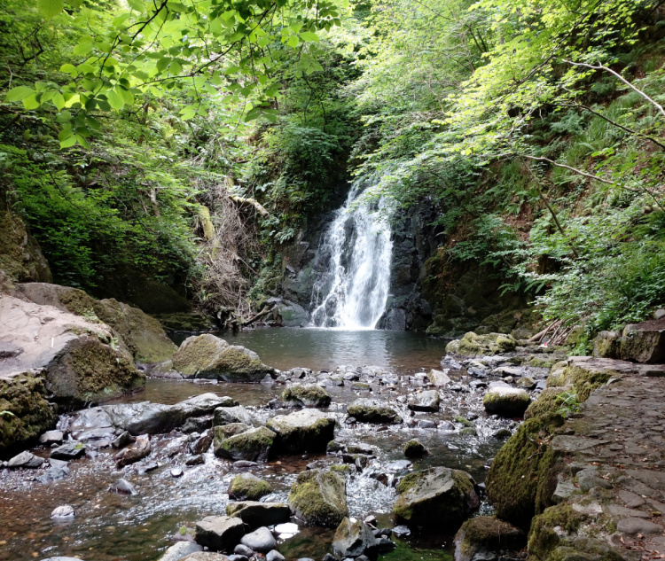 Glenoe Waterfall – Gleno, County Antrim
County Antrim, in the north-east of Northern Ireland, has a wealth of waterfalls and woodland (so it’s to no-one’s surprise we’ve chosen two of our list from this beautiful county).
The first is Glenoe Waterfall. This utterly charming waterfall is nestled within the Glens of Antrim near the village of Gleno – and is definitely a hidden gem of the county.
Whilst it’s smaller than many on our list – cresting at 30 feet (9m) – this is one of the most enchanting locations you can visit in the UK, and is perfect for a family day out. Whilst you’ll need to take care of the rocky and wet ground, the actual steps throughout the glen are reasonably easy to traverse – so everyone can enjoy the views.
Top tip: Glenoe Falls are along the Causeway Coastal Driving Route, so why not make a holiday of it and explore more of what County Antrim has to offer?
